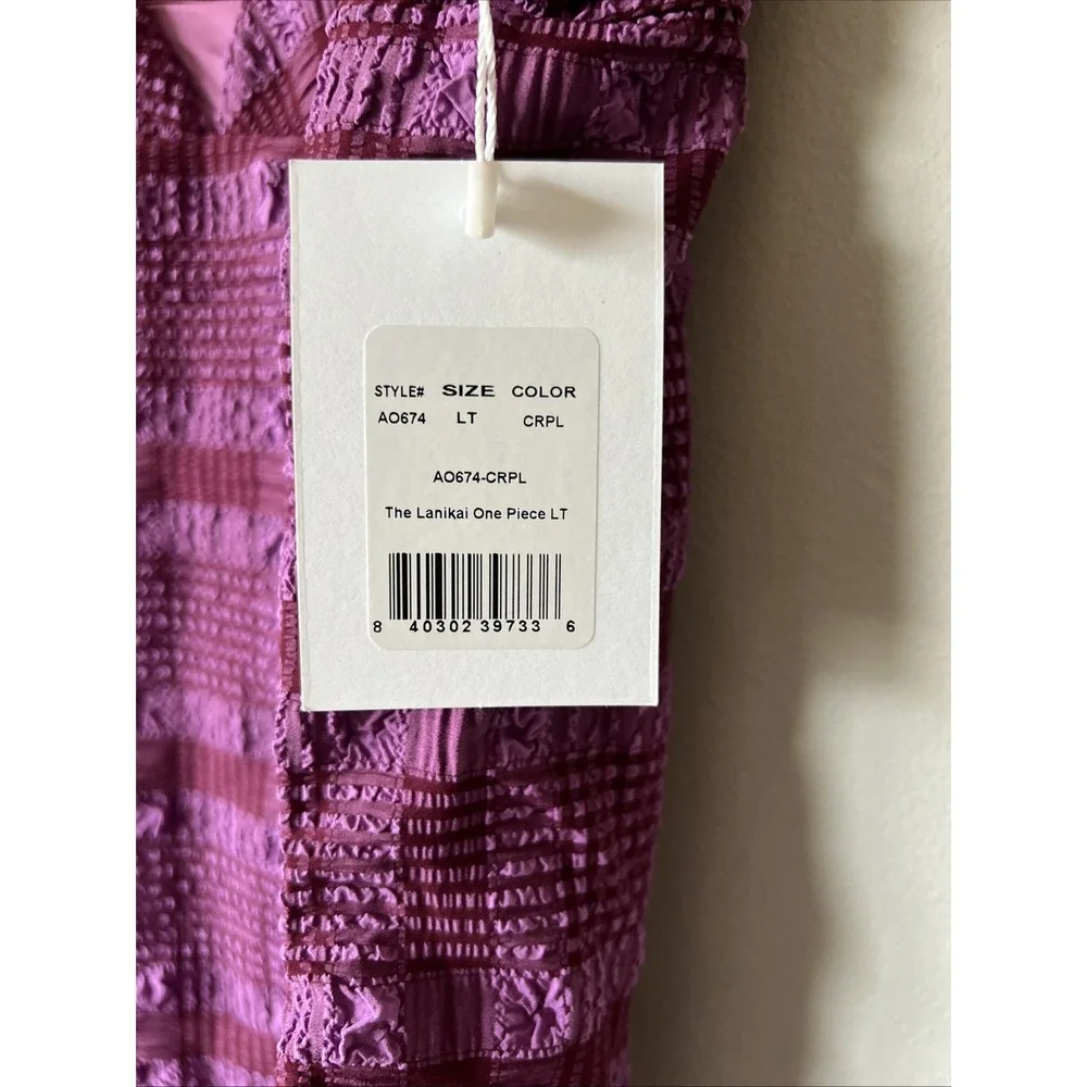 Andie Swim The Lanikai One Piece Swimsuit Purple Plaid size LT NWT